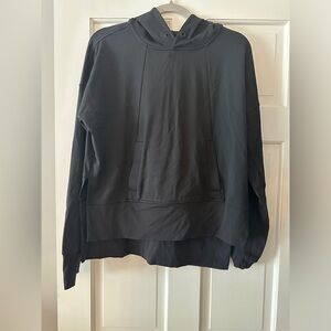 Athleta Black Pullover Long Sleeve Hooded Sweatshirt